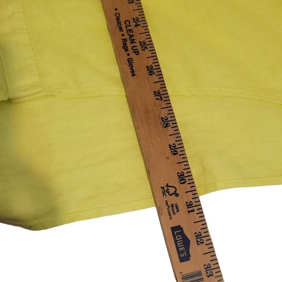 For Cynthia Lagenlook XL Yellow Linen Button-Up Top  Adjustable  Sleeves Oversiz - Picture 11 of 12